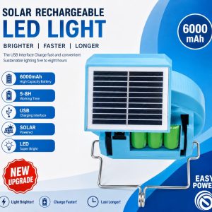 Solar Rechargeable LED Light – 6000mAh Upgraded