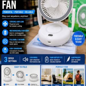 Portable Rechargeable Fan β AC/DC Dual Operation