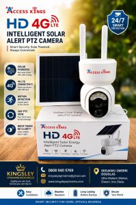 Access Kings HD 4G LTE Intelligent Solar Alert PTZ Camera – 360°, Night Vision