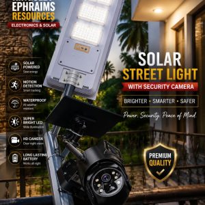 Solar Street Light with Security Camera – Motion Detection, Waterproof